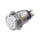 Metzler - Push button latching 19mm - LED Symbol Light 230 V White - IP67 IK10 - Stainless steel - Flat - Soldering contacts
