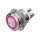 Metzler - Push button momentary 19mm - LED Circular Illumination Pink - IP67 IK10 - Stainless steel - Flat - Screwed contacts