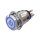 Metzler - Bouton poussoir maintenu 19mm - Symbole LED Power Bleu - IP67 IK10 - Acier inoxydable - Plat - Contacts de soudage