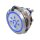 Metzler - Bouton poussoir momentané 40mm - Symbole LED Lumière Bleu - IP67 IK10 - Acier inoxydable - Bi-polaire - Plat - Contacts de soudage