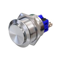Metzler - Bouton poussoir maintenu 25mm - Illumination annulaire LED Sans LED - IP67 IK10 - Acier inoxydable - Sailli - Contacts de soudage