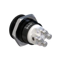 Metzler - Push button momentary 19mm - LED Circular Illumination Green - IP67 IK10 - Aluminium - Flat - Connection via soldering
