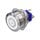 Metzler - Bouton poussoir momentané 25mm - Symbole LED Power Blanc - IP67 IK10 - Acier inoxydable - Plat - Contacts de soudage