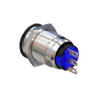 Metzler - Push button momentary 19mm - IP67 IK10 - Stainless steel - Protruding - Soldering contacts