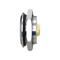 Metzler - Push button momentary 19mm - LED Circular Illumination Yellow - IP67 IK10 - Stainless steel - Flat - Connection via JST cable