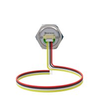 Metzler - Push button momentary 19mm - LED Circular Illumination Yellow - IP67 IK10 - Stainless steel - Flat - Connection via JST cable