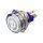 Metzler - Bouton poussoir momentané 22mm - Symbole LED Power Blanc - IP67 IK10 - Acier inoxydable - Plat - Contacts de soudage