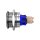 Metzler - Push button momentary 22mm - LED Symbol Power White - IP67 IK10 - Stainless steel - Flat - Soldering contacts