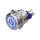 Metzler - Bouton poussoir maintenu 22mm - Symbole LED Power Bleu - IP67 IK10 - Acier inoxydable - Plat - Contacts de soudage