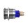 Metzler - Bouton poussoir maintenu 22mm - Symbole LED Power Bleu - IP67 IK10 - Acier inoxydable - Plat - Contacts de soudage