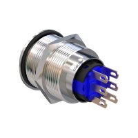 Metzler - Push button momentary 22mm - IP67 IK10 - Stainless steel - Bipolar - Protruding - Soldering contacts