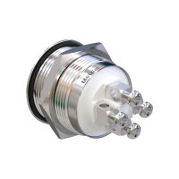 Metzler - Push button momentary 22mm - LED Circular Illumination White - IP67 IK10 - Stainless steel - Flat - Screwed contacts