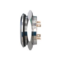 Metzler - Push button momentary 22mm - LED Circular Illumination Red - IP67 IK10 - Stainless steel - Flat - Soldering contacts