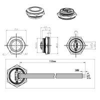 Metzler - Drucktaster 19mm - LED Ringbeleuchtung Weiß - IP67 IK10 - Edelstahl - Flach - JST Kabelanschluss