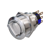 Metzler - Push button momentary 22mm - IP67 IK10 - Stainless steel - Bipolar - Dial Switch - Soldering contacts