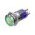 Metzler - Push button latching 16mm - LED Circular Illumination 230 V Green - IP67 IK10 - Stainless steel - Flat - Soldering contacts