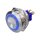 Metzler - Push button latching 30mm - LED Circular Illumination Blue - IP67 IK10 - Stainless steel - Protruding - Soldering contacts