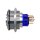 Metzler - Bouton poussoir maintenu 30mm - Illumination annulaire LED Bleu - IP67 IK10 - Acier inoxydable - Sailli - Contacts de soudage