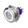 Metzler - Bouton poussoir momentané 30mm - Illumination annulaire LED Blanc - IP67 IK10 - Acier inoxydable - Bi-polaire - Vouté - Contacts de soudage