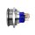 Metzler - Push button momentary 30mm - LED Symbol Power Blue - IP67 IK10 - Stainless steel - Flat - Soldering contacts