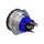 Metzler - Bouton poussoir momentané 30mm - Symbole LED Power Bleu - IP67 IK10 - Acier inoxydable - Plat - Contacts de soudage