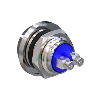 Metzler - Push button momentary 12mm - IP67 IK10 - Stainless steel - Domed - Screwed contacts