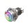 Metzler - Bouton poussoir momentané 19mm - Symbole LED Power RGB - IP67 IK10 - Acier inoxydable - Plat - Contacts de soudage