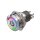 Metzler - Bouton poussoir maintenu 19mm - Illumination annulaire LED RGB  - IP67 IK10 - Acier inoxydable - Plat - Contacts de soudage