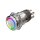 Metzler - Bouton poussoir momentané 16mm - Illumination annulaire LED RGB - IP67 IK10 - Acier inoxydable - Plat - Contacts de soudage