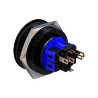 Metzler - Drucktaster 30mm - LED Ringbeleuchtung RGB - IP67 IK10 - Aluminium - Flach - Lötanschluss
