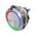 Metzler - Bouton poussoir momentané 40mm - Illumination annulaire LED RGB - IP67 IK10 - Acier inoxydable - Bi-polaire - Plat - Contacts de soudage
