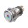 Metzler - Bouton poussoir momentané 16mm - Illumination annulaire LED RGB - IP67 IK10 - Acier inoxydable - Plat - Contacts de soudage