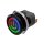 Metzler - Druckschalter 22mm - LED Ringbeleuchtung RGB - IP67 IK10 - Aluminium - Flach - Lötanschluss