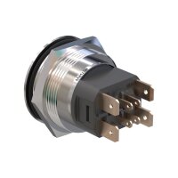 Metzler - Drucktaster 25mm - LED Ringbeleuchtung RGB - IP67 IK10 - Edelstahl - Flach - Lötkontakte