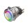 Metzler - Push button latching 22mm - LED Circular Illumination RGB - IP67 IK10 - Stainless steel - Flat - Soldering contacts