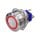 Metzler - Push button momentary 25mm - LED Circular Illumination Red - IP67 IK10 - Stainless steel - Flat - Soldering contacts