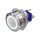 Metzler - Bouton poussoir momentané 25mm - Illumination annulaire LED Blanc - IP67 IK10 - Acier inoxydable - Plat - Contacts de soudage
