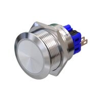 Metzler - Push button latching 25mm - IP67 IK10 - Stainless steel - Flat - Soldering contacts