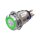Metzler - Push button momentary 19mm - LED Circular Illumination Green - IP67 IK10 - Stainless steel - Flat - Soldering contacts