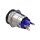 Metzler - Bouton poussoir momentané 19mm - Illumination annulaire LED Bleu - IP67 IK10 - Acier inoxydable - Plat - Contacts de soudage