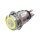 Metzler - Bouton poussoir momentané 19mm - Illumination annulaire LED Jaune - IP67 IK10 - Acier inoxydable - Plat - Contacts de soudage