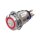 Metzler - Bouton poussoir maintenu 19mm - Illumination annulaire LED Rouge - IP67 IK10 - Acier inoxydable - Plat - Contacts de soudage