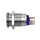 Metzler - Push button latching 19mm - LED Circular Illumination Yellow - IP67 IK10 - Stainless steel - Flat - Soldering contacts