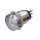 Metzler - Push button latching 19mm - IP67 IK10 - Stainless steel - Domed - Soldering contacts
