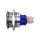 Metzler - Bouton poussoir momentané 22mm - Illumination annulaire LED Bleu - IP67 IK10 - Acier inoxydable - Plat - Contacts de soudage