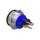 Metzler - Push button momentary 22mm - LED Circular Illumination Blue - IP67 IK10 - Stainless steel - Flat - Soldering contacts