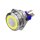 Metzler - Push button momentary 22mm - LED Circular Illumination Yellow - IP67 IK10 - Stainless steel - Flat - Soldering contacts