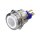 Metzler - Bouton poussoir maintenu 22mm - Illumination annulaire LED Blanc - IP67 IK10 - Acier inoxydable - Plat - Contacts de soudage