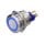 Metzler - Push button latching 22mm - LED Circular Illumination Blue - IP67 IK10 - Stainless steel - Flat - Soldering contacts