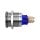Metzler - Druckschalter 22mm - LED Ringbeleuchtung Blau - IP67 IK10 - Edelstahl - Flach - Lötkontakte